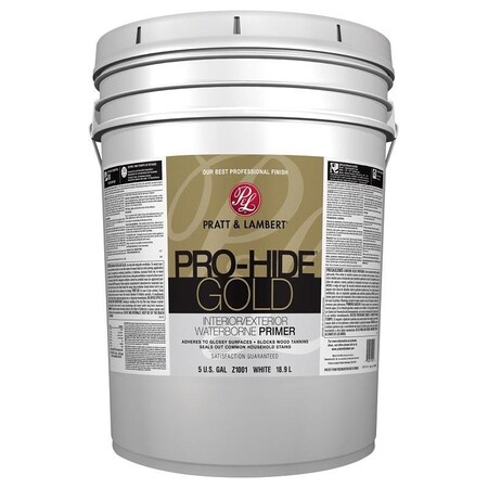 Pratt & Lambert ProHide Gold Z1001 Waterborne Primer, White, 5 gal 0000Z1001-20